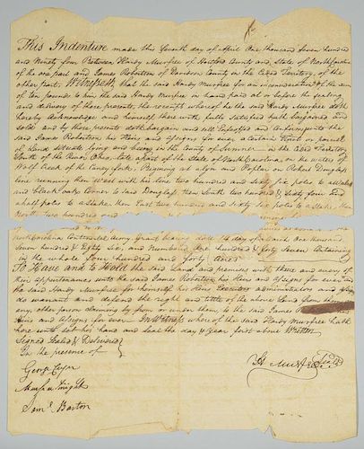 COL. HARDY MURFREE SIGNED LAND SALE