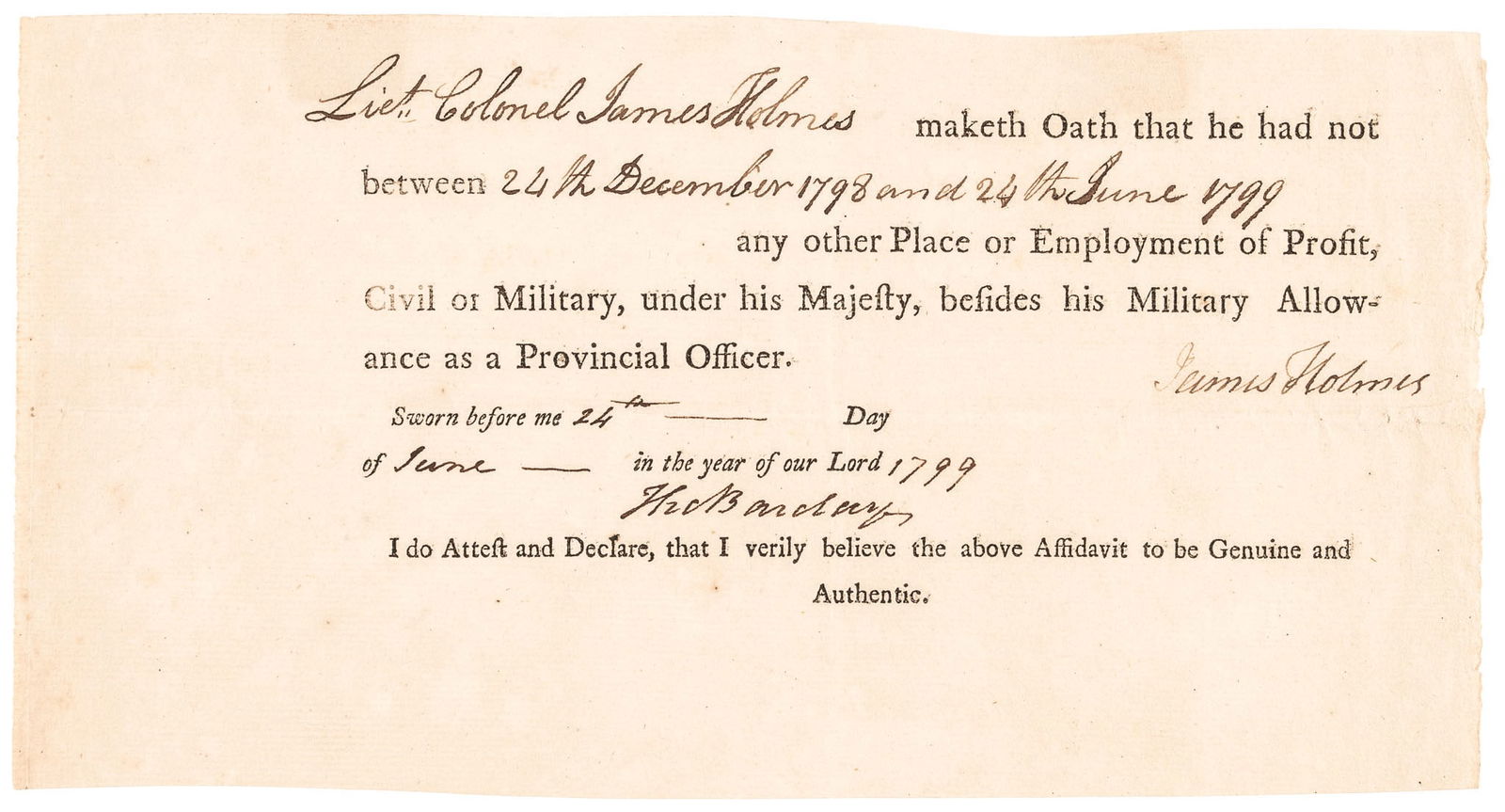 COL. JAMES HOLMES 4TH NY.,