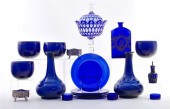 Colbalt glass table articles 1