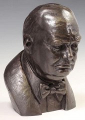 COLD-CAST RESIN BRONZE BUST OF