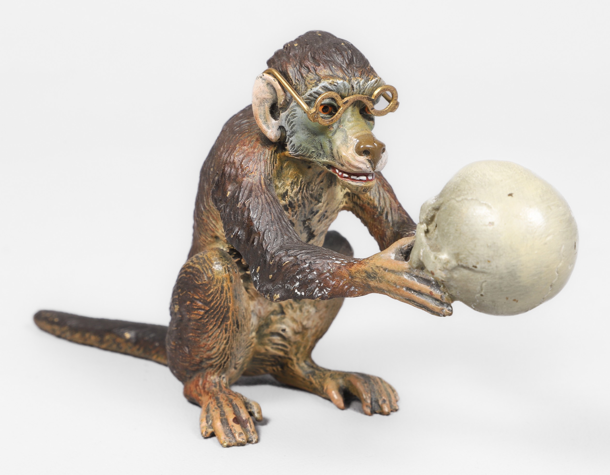 Cold painted bronze figurine,
