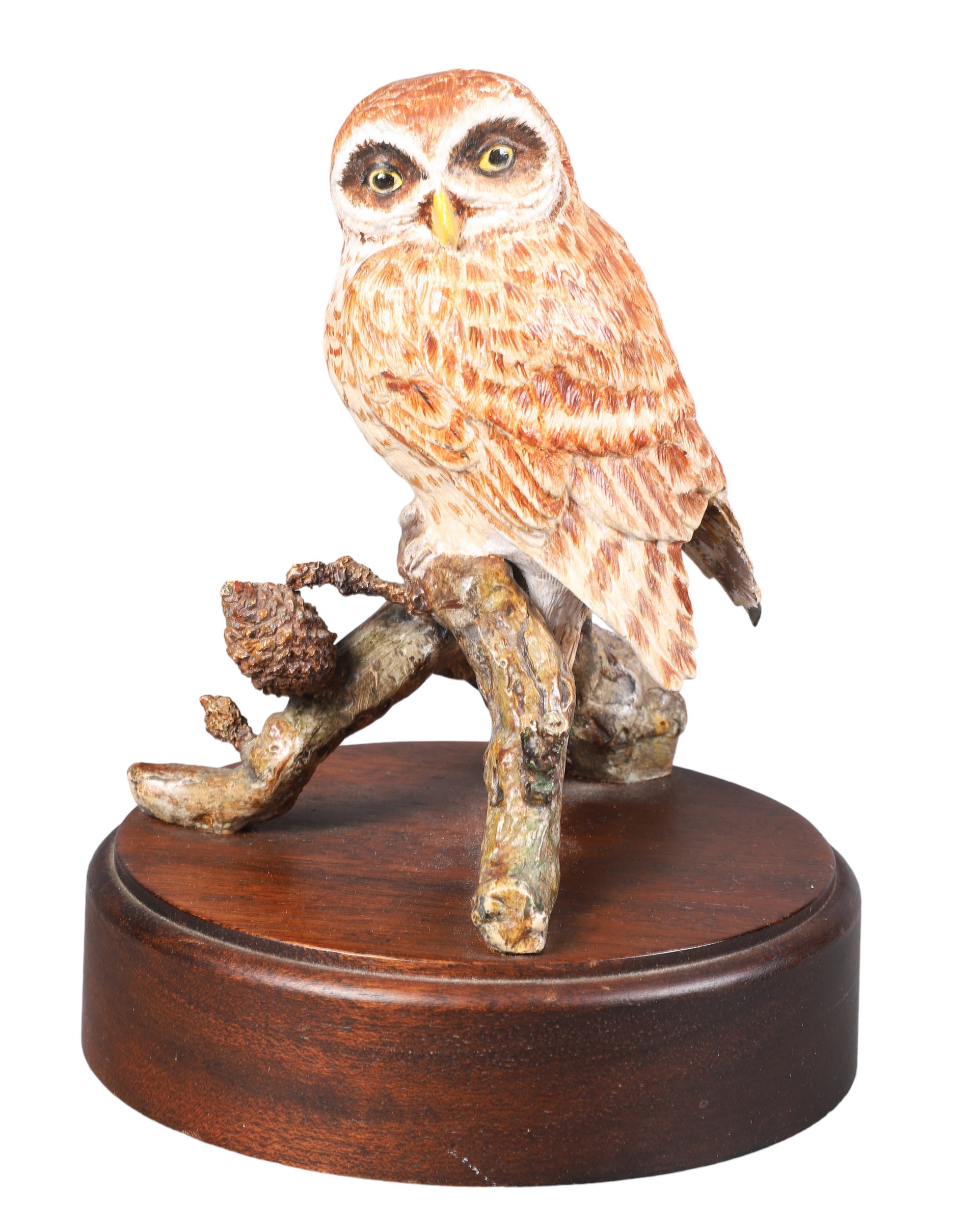 Cold painted bronze figurine, owl