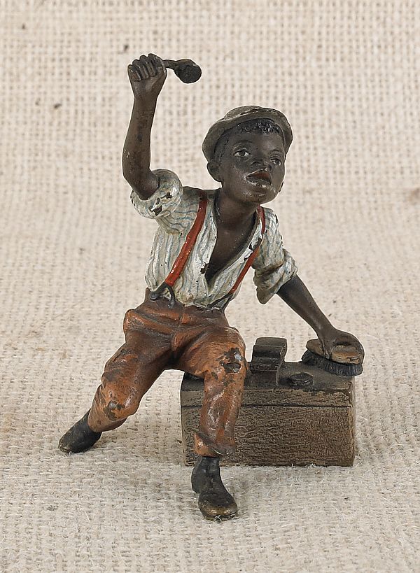 Cold painted bronze of a black