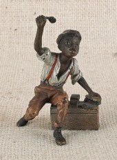 Cold painted bronze of a black