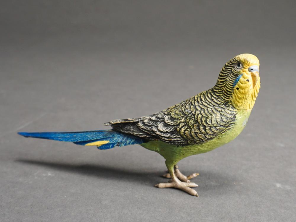 COLD PAINTED BRONZE PARAKEET, L: