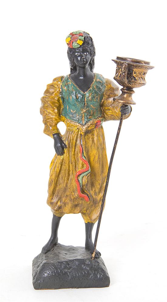 Cold-painted bronze sculpture in