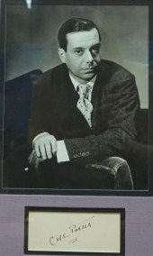 COLE PORTER SIGNATURE AND PHOT