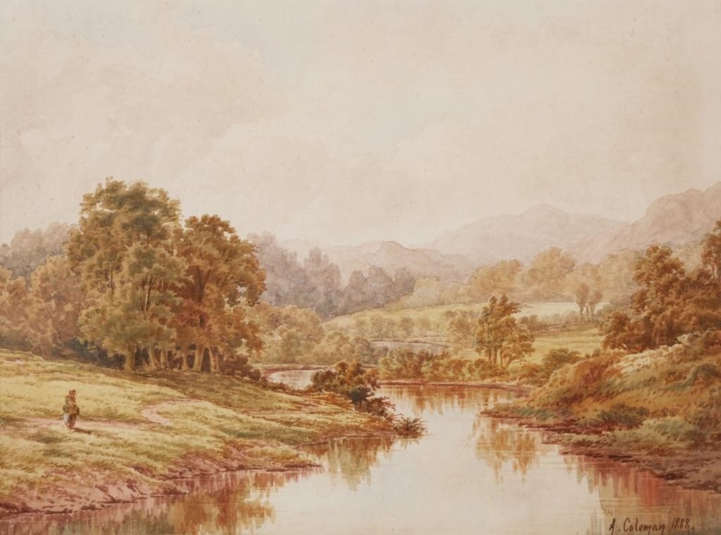 COLEMAN, WATERCOLOR LANDSCAPE,