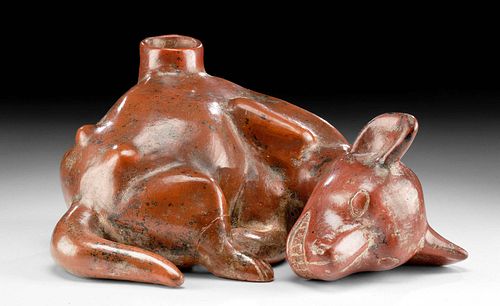 COLIMA REDWARE EMACIATED DOG VESSEL