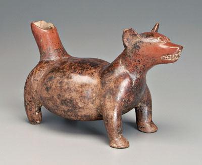 Colima standing dog pottery vessel,