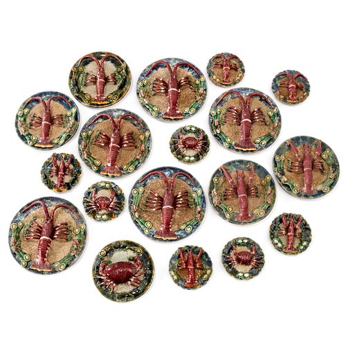 COLLECTION (18) PALISSY WARE