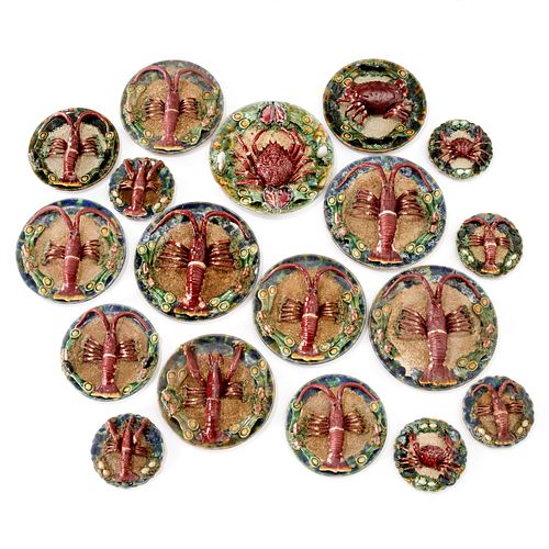 COLLECTION (18) PALISSY WARE