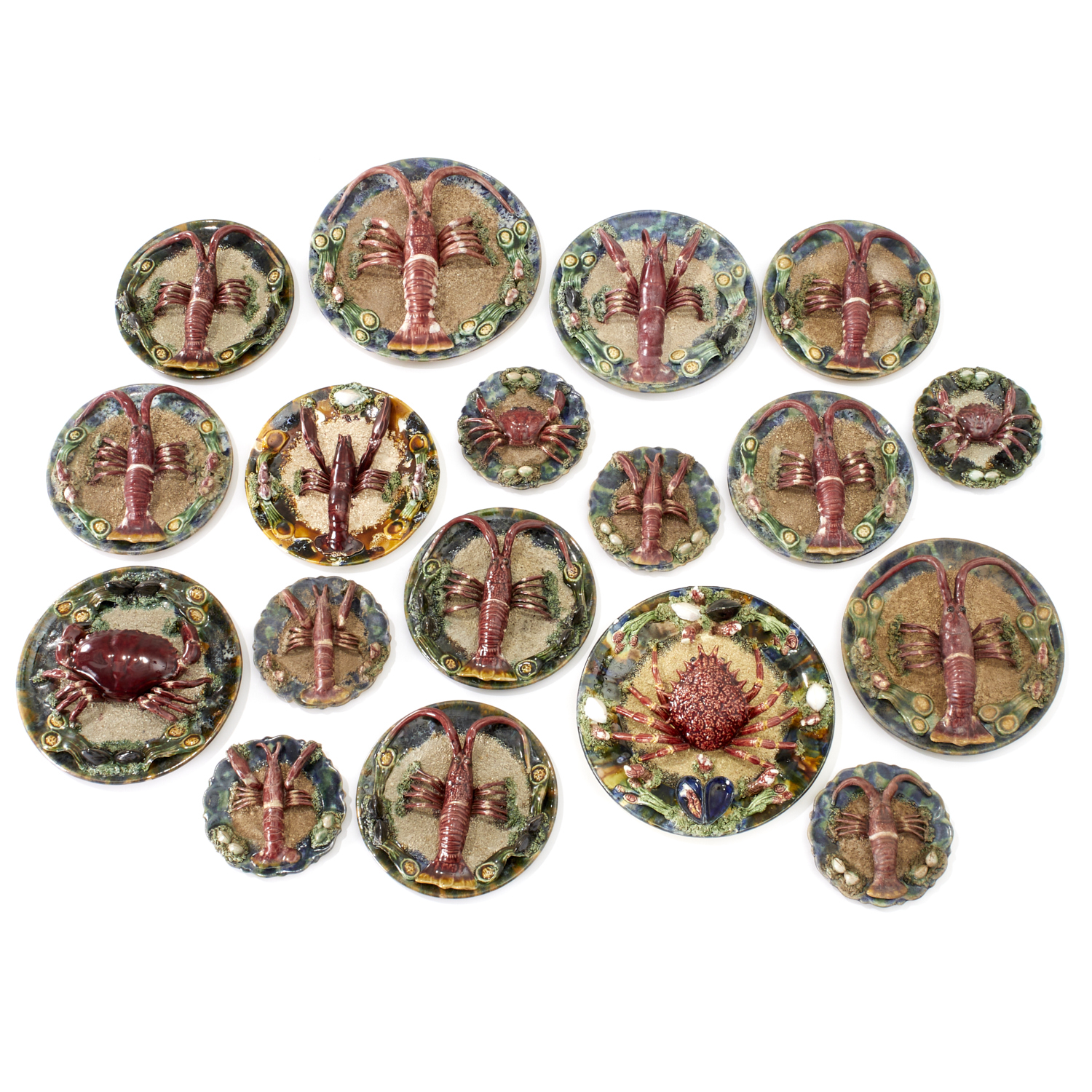 COLLECTION (18) PALISSY WARE