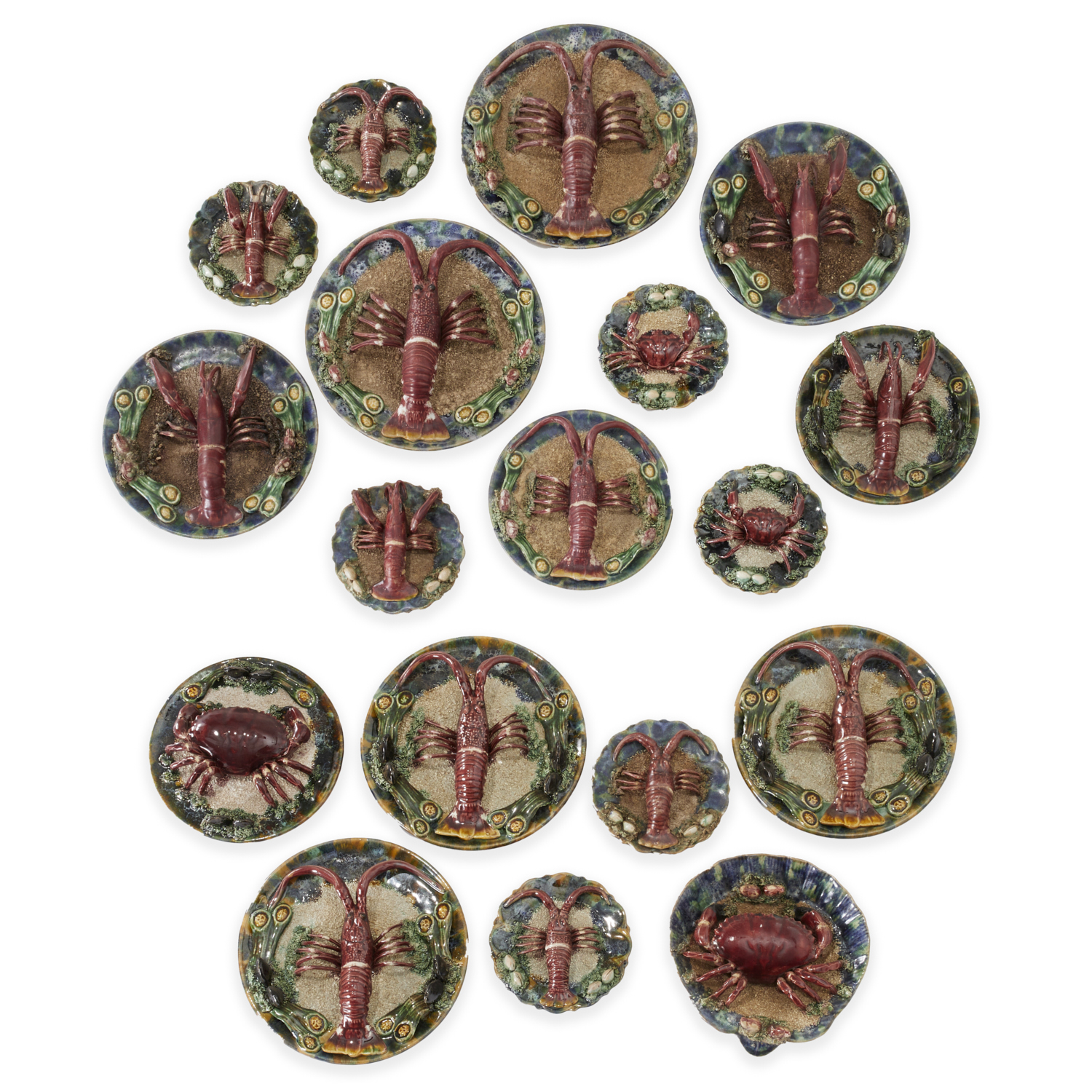 COLLECTION (18) PALISSY WARE