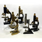 Collection 5 Vintage Microscop