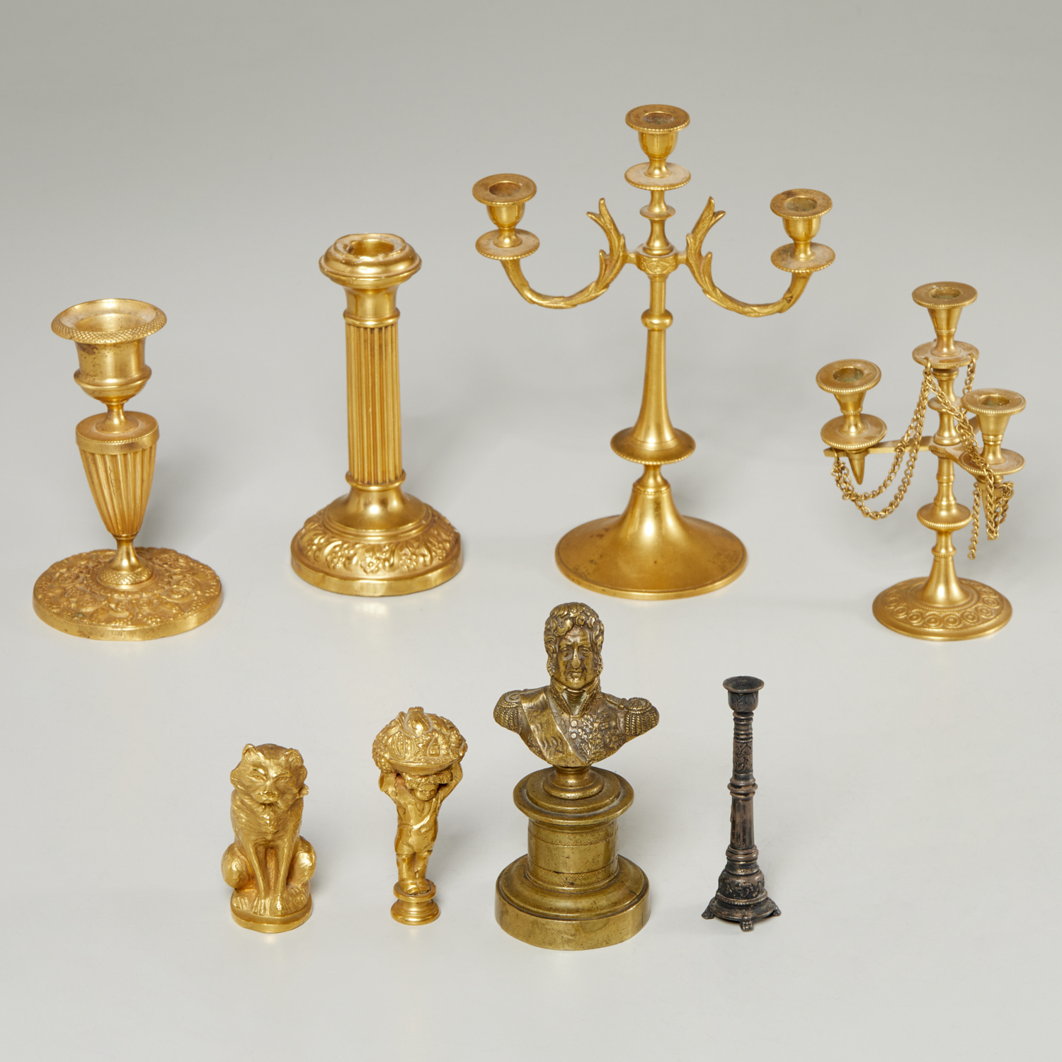 COLLECTION ANTIQUE GILT BRONZE