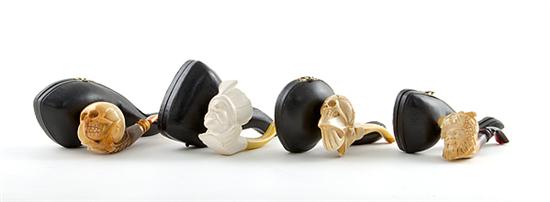 Collection carved meerschaum
