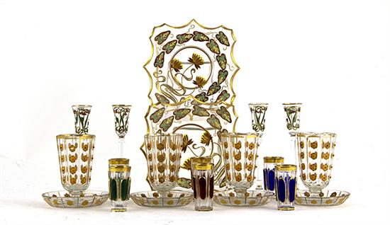 Collection enameled glass stems and