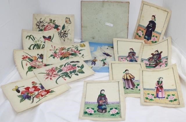 COLLECTION OF 12 CHINESE OIL AND