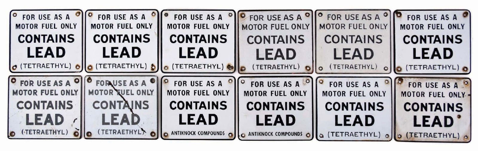 COLLECTION OF 12: CONTAINS LEAD GAS