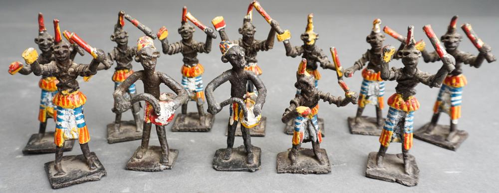 COLLECTION OF 12 PAINTED METAL