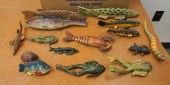 COLLECTION OF 15 DECORATED WOO