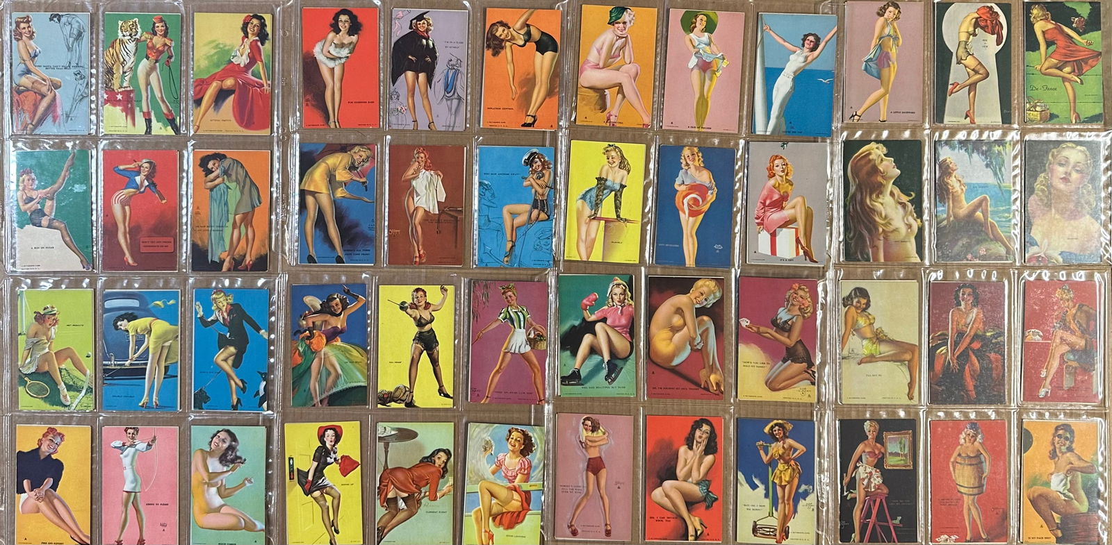 COLLECTION OF 200 PIN UP POSTCARDS,