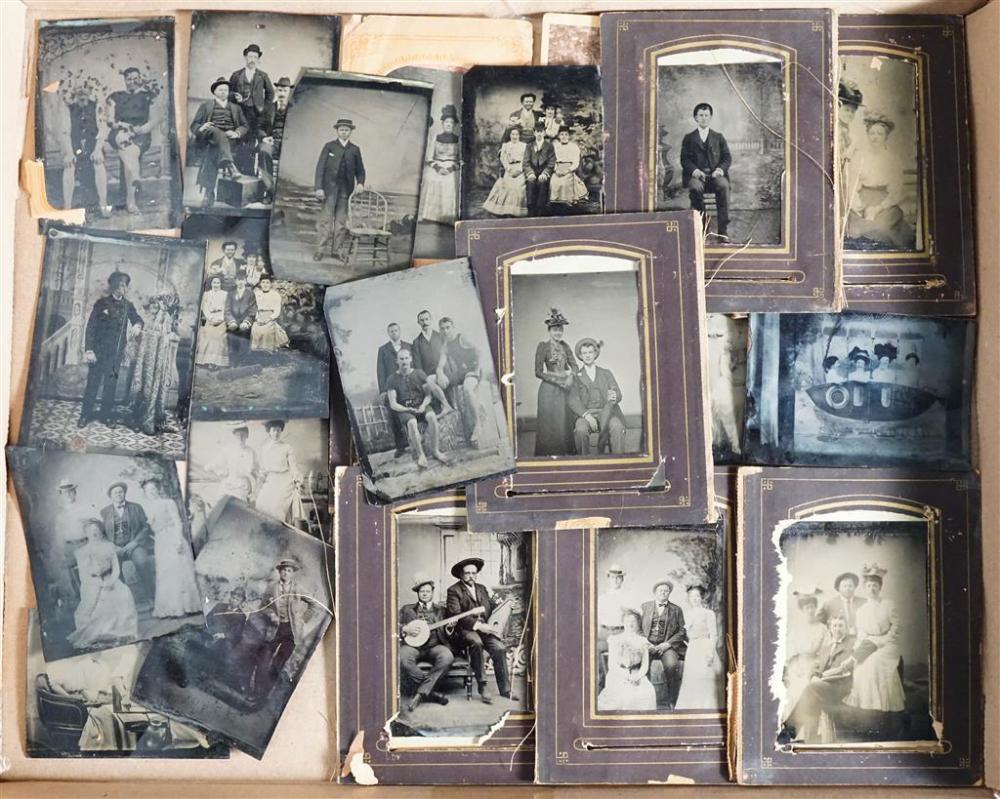 COLLECTION OF 21 TIN-TYPES AND