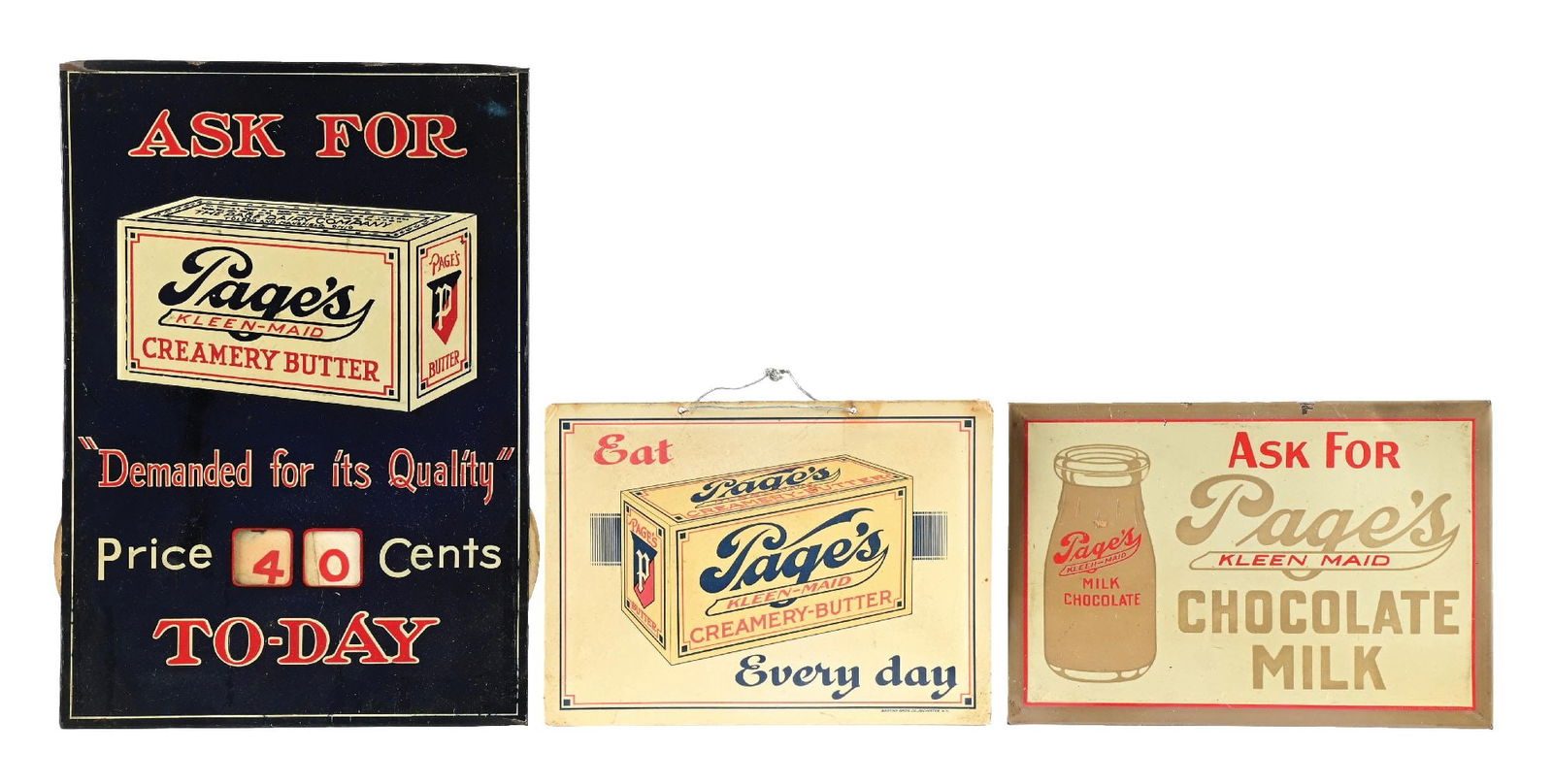 COLLECTION OF 3 CREAMY BUTTER AND