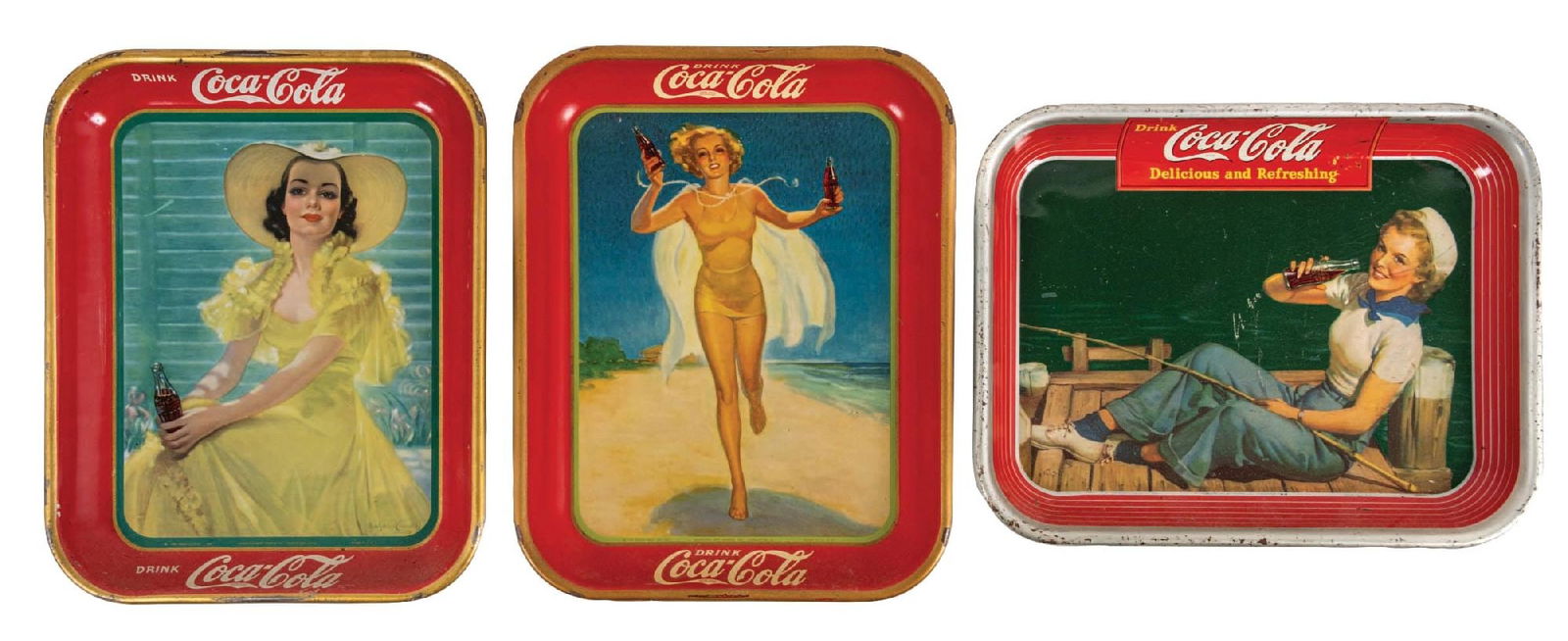 COLLECTION OF 3 "DRINK COCA-COLA"