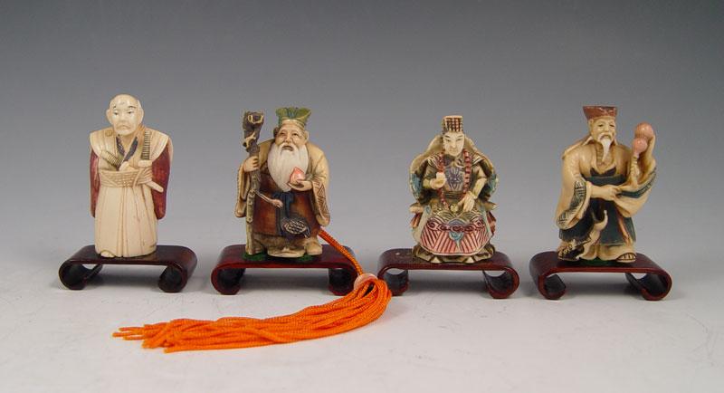 COLLECTION OF 4 CARVED IVORY