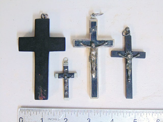 COLLECTION OF (4) CROSSES MADE IN