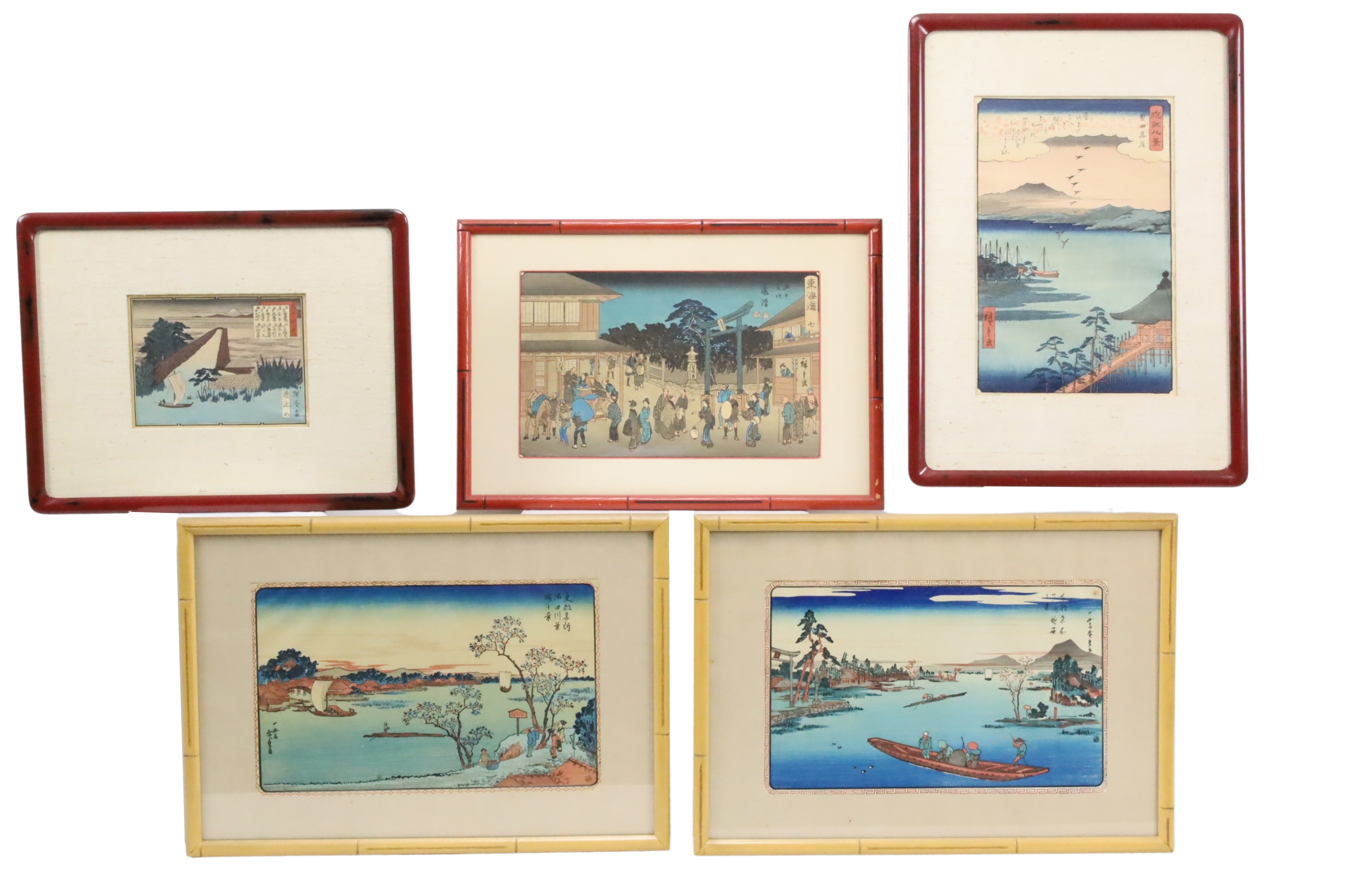 COLLECTION OF 5 JAPANESE WOOD BLOCK