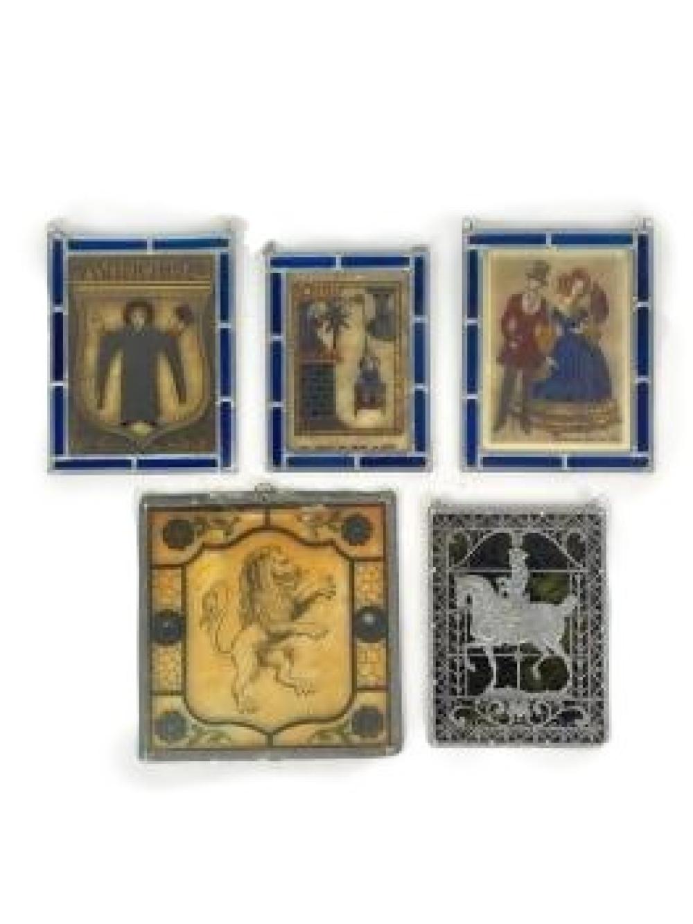 COLLECTION OF 5 REVERSE PAINTED