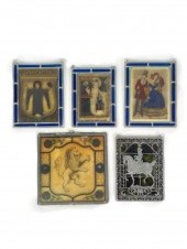 COLLECTION OF 5 REVERSE PAINTE