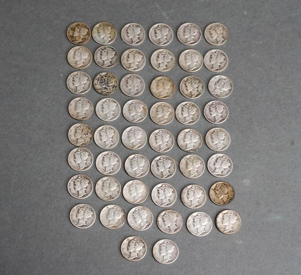 COLLECTION OF 50 MERCURY SILVER
