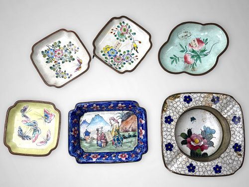 COLLECTION OF 6 CHINESE CLOISENNE