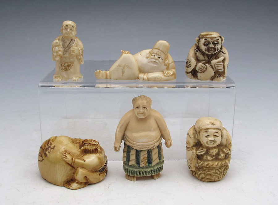 COLLECTION OF 6 IVORY AND BONE