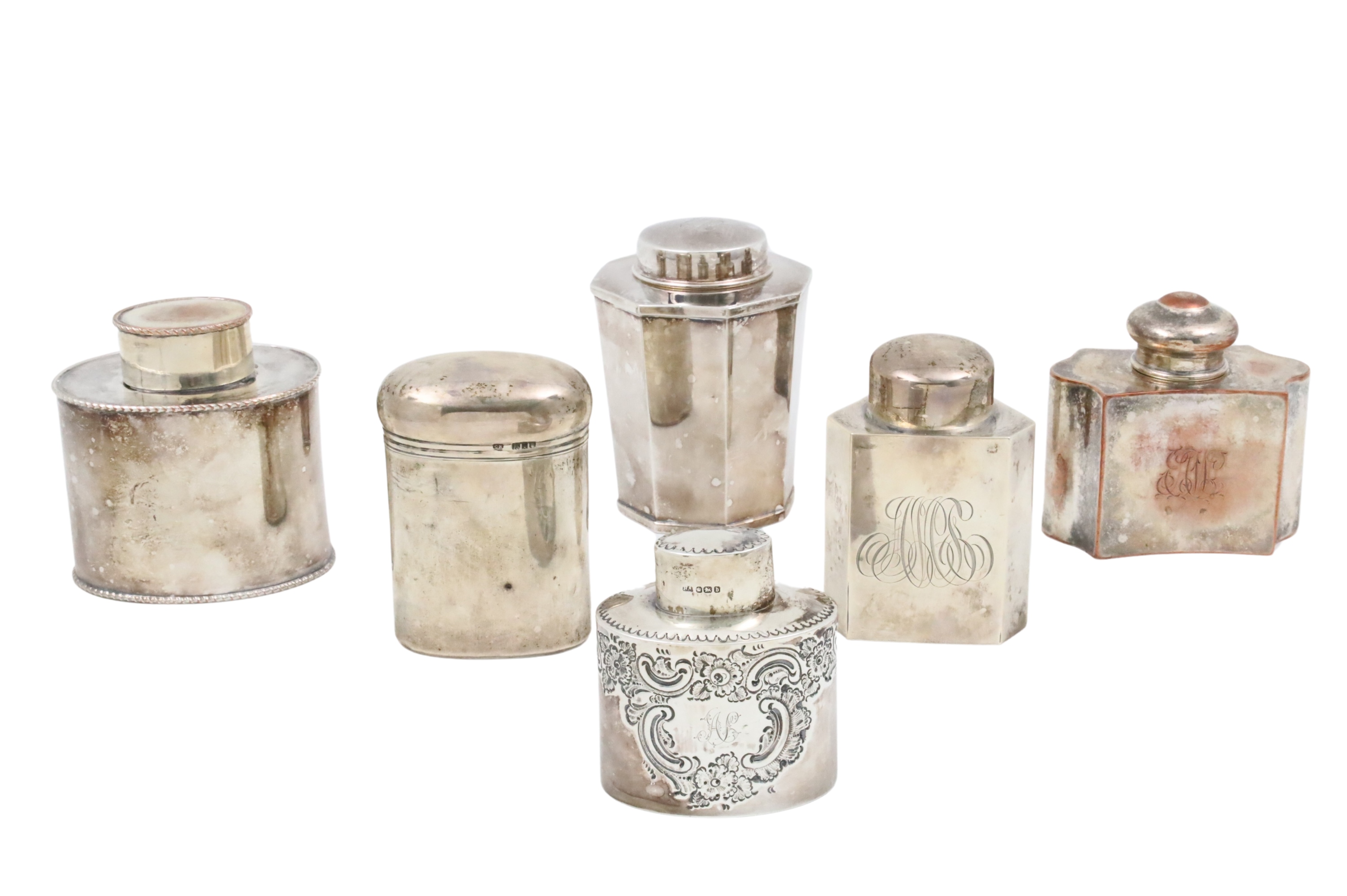 COLLECTION OF 6 SILVER TEA