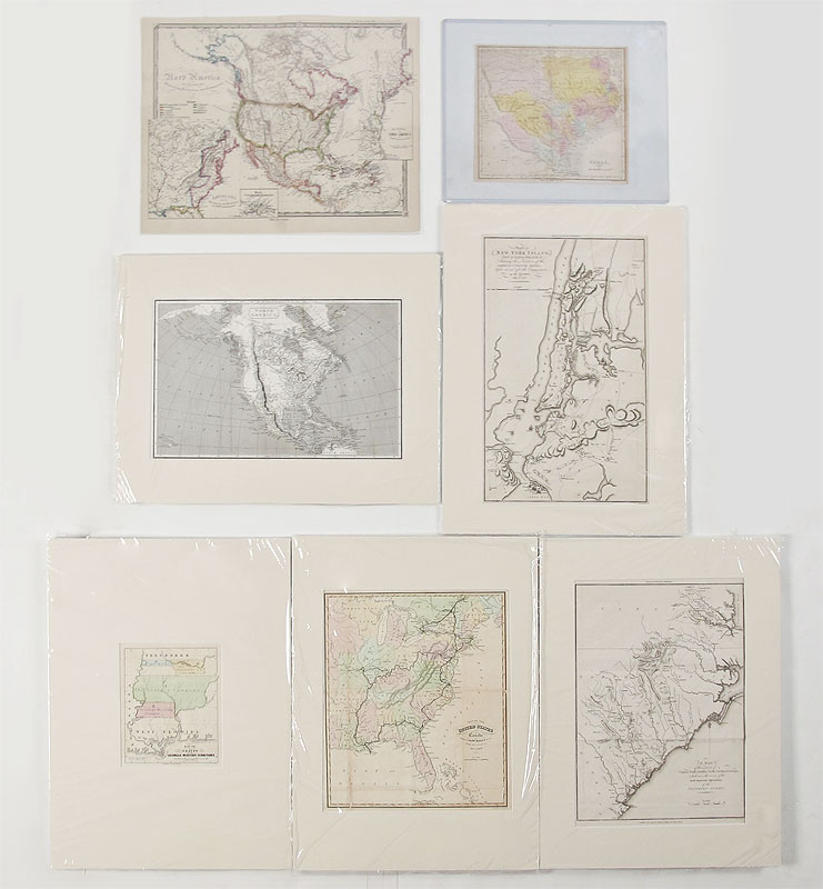 COLLECTION OF 7 ANTIQUE US MAPS: To