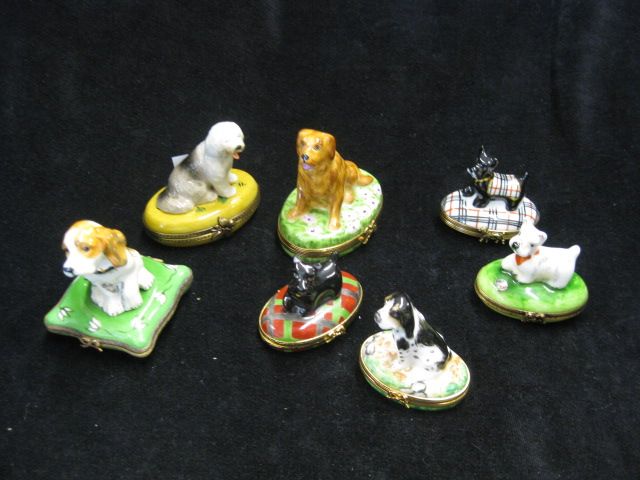 Collection of 7 Dog Limoges