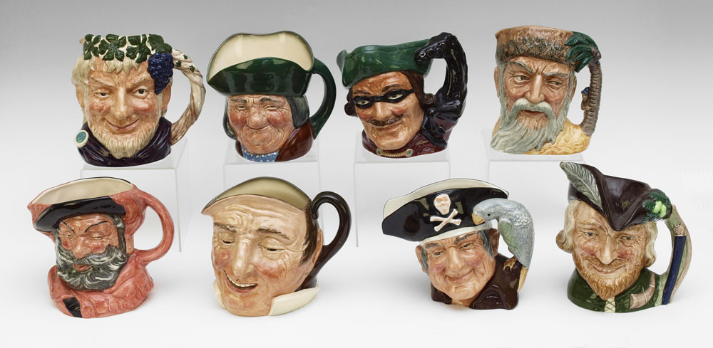 COLLECTION OF 8 LARGE ROYAL DOULTON