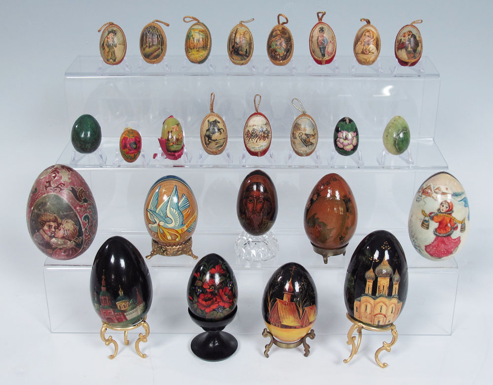 COLLECTION OF 9 RUSSIAN PAINTED