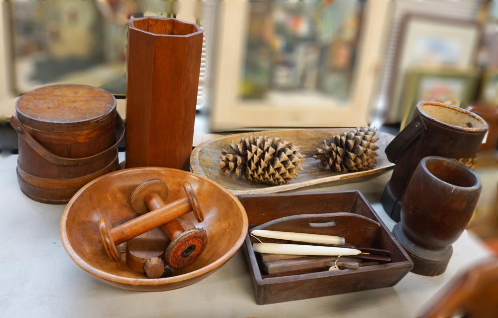 COLLECTION OF ANTIQUE WOOD TOOLS,