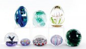 Collection of art glass paperw