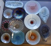 COLLECTION OF ART GLASS TABLE