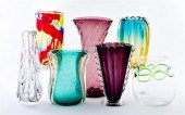 Collection of art glass vases