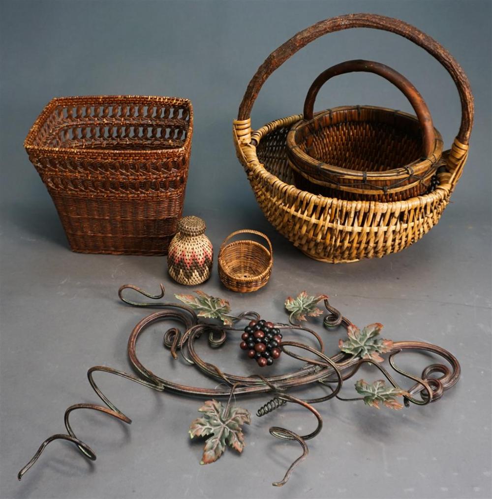 COLLECTION OF ASSORTED BASKETRY AND