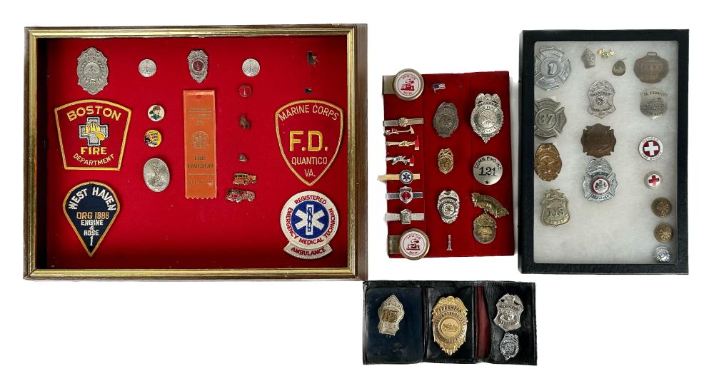 COLLECTION OF BADGES, PINBACKS