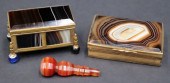 COLLECTION OF BANDED AGATE OBJ